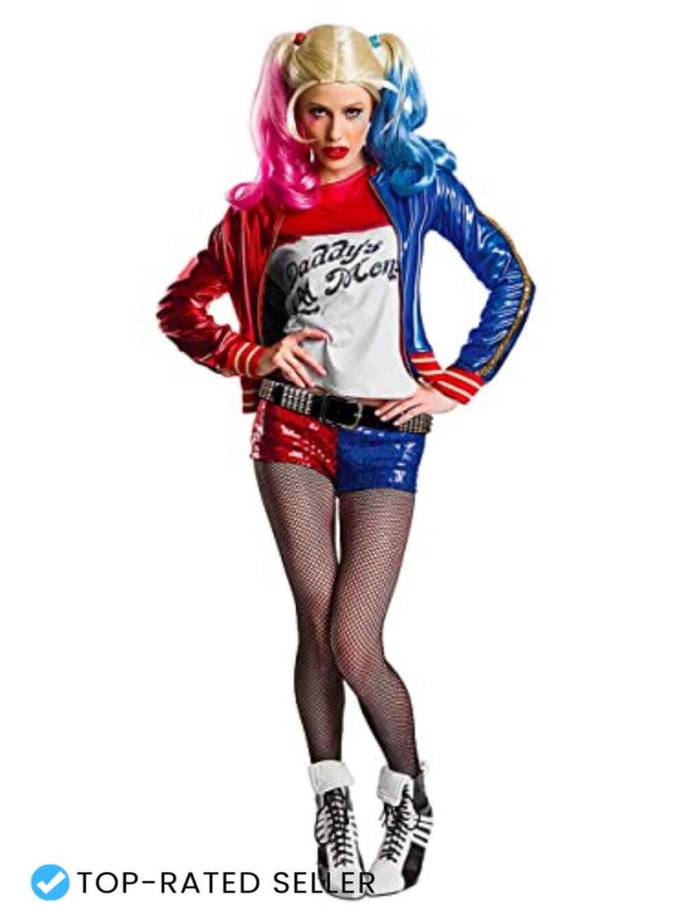 Suicide Squad Harley Quinn Costume Sequin Jacket Shorts Belt